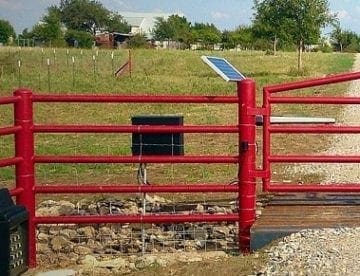 solar panel ranch gate
