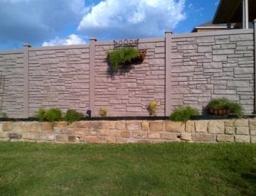 Eco-Stone Backyard Fence with Retaining Wall