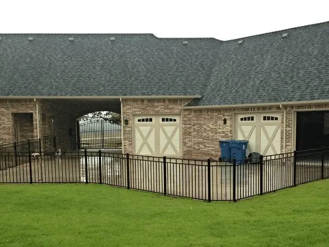 Black Aluminum Fence with Driveway Gate