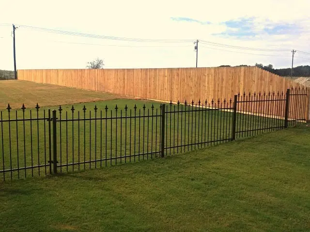 Black Iron Fence Stepped Installation