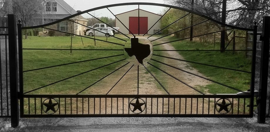 Texas Themed Electric Swing Gate
