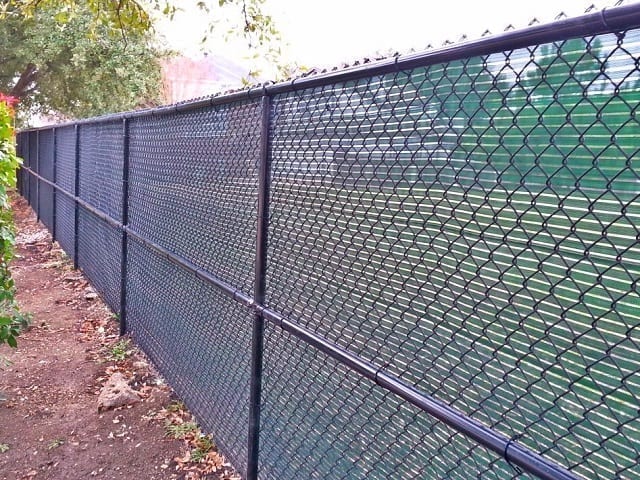 Chain Link Fence with Windscreen